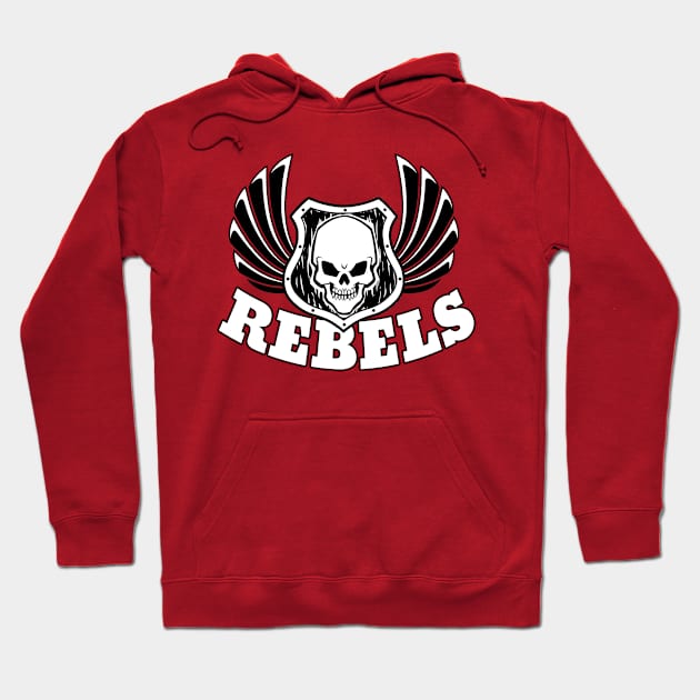 Rebels Mascot Hoodie by Generic Mascots